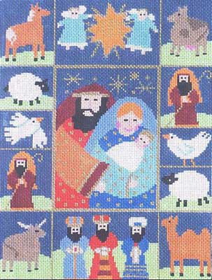 click here to view larger image of Nativity Sampler (hand painted canvases)