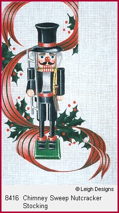 click here to view larger image of Chimney Sweep Nutcracker Stocking (hand painted canvases)