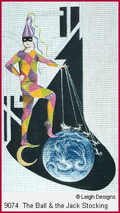 click here to view larger image of The Ball and The Jack Stocking (hand painted canvases)