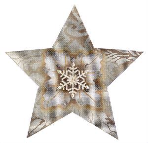 click here to view larger image of White Snowflake Star (hand painted canvases)