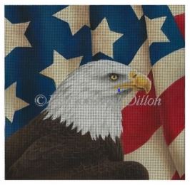 click here to view larger image of Eagle s/Draped Flag (hand painted canvases)