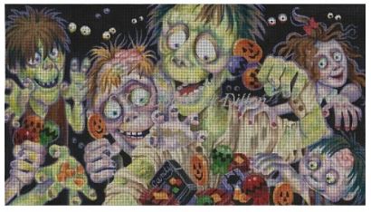 click here to view larger image of Zombies Like Candy (hand painted canvases)