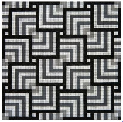 click here to view larger image of Black and White Squares on Dark (hand painted canvases)