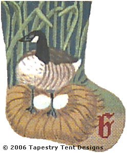 click here to view larger image of Goose - Day 6 Mini Stocking (hand painted canvases)
