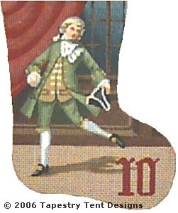 click here to view larger image of Lord Leaping - Day 10 Mini Stocking (hand painted canvases)