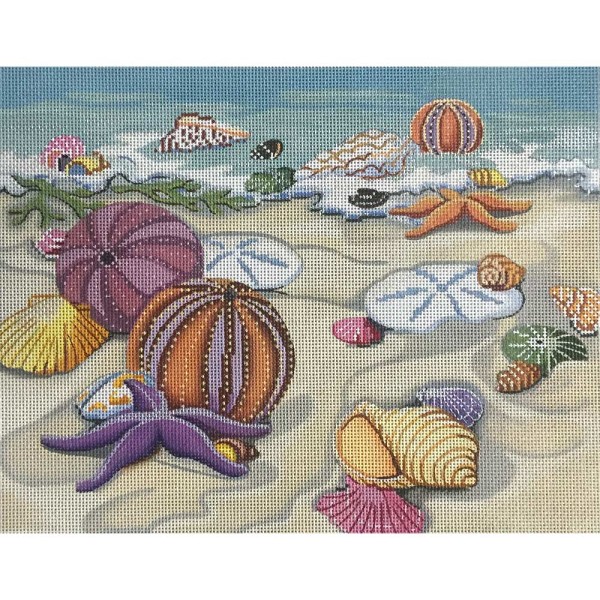 click here to view larger image of Seashells On Shore (hand painted canvases)