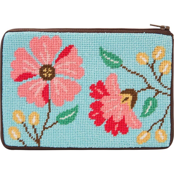 click here to view larger image of Pink Flowers Purse (needlepoint kits)