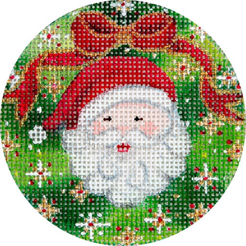click here to view larger image of Santa and Wreath Ornament (hand painted canvases)