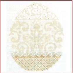 click here to view larger image of French Vanilla Damask Egg (hand painted canvases)