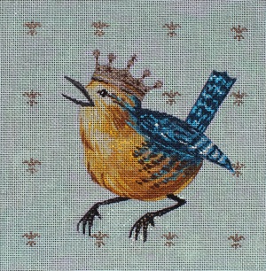 click here to view larger image of Bird with Crown (hand painted canvases)