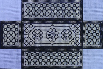 click here to view larger image of Black/White Pattern Brick Cover (hand painted canvases)