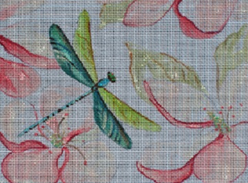 click here to view larger image of Dragonflies and Magnolias (hand painted canvases)