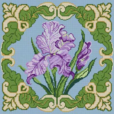 click here to view larger image of Iris With Border (hand painted canvases)