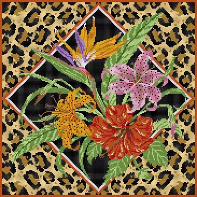 click here to view larger image of Exotic Floral (hand painted canvases)