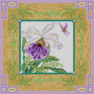 click here to view larger image of Oriental Orchid (hand painted canvases)