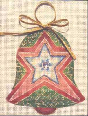 click here to view larger image of Red Star Bell Ornament (hand painted canvases)