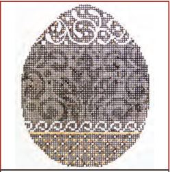 click here to view larger image of Chocolate Damask Egg (hand painted canvases)