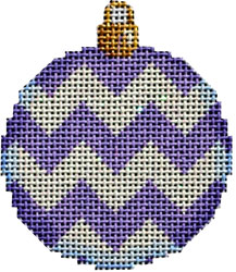 click here to view larger image of Purple Chevron Mini Ball Ornament (hand painted canvases)