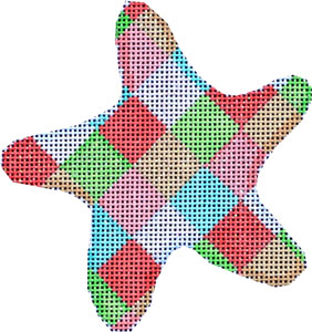 click here to view larger image of Harlequin Starfish Ornament (hand painted canvases)