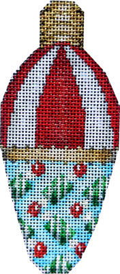 click here to view larger image of Red/White/Candy Christmas Light Bulb (hand painted canvases)