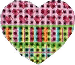 click here to view larger image of Hearts/Stripes/Plaid Heart (hand painted canvases)