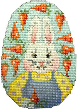 click here to view larger image of Mr Bunny/Carrots Egg (hand painted canvases)