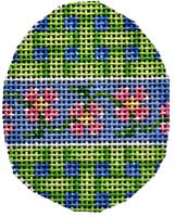 click here to view larger image of Flower Vine/Lattice Mini Egg (hand painted canvases)