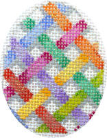 click here to view larger image of Criss Cross Mini Egg (hand painted canvases)