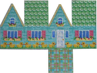 click here to view larger image of Easter Cottage - Green Tile Roof (hand painted canvases)
