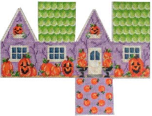 click here to view larger image of Halloween Cottage - 18ct (hand painted canvases)