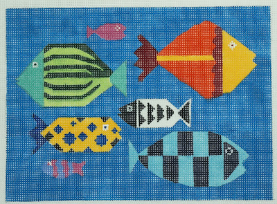 click here to view larger image of Bright Fish (hand painted canvases)