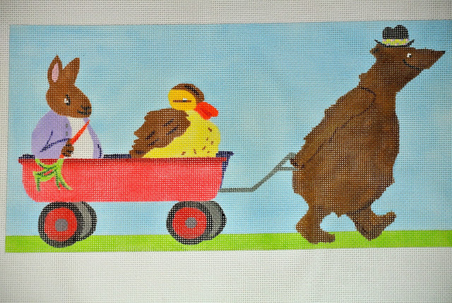 click here to view larger image of Little Red Wagon (hand painted canvases)