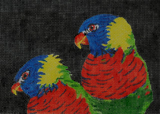 click here to view larger image of Lorikeets (hand painted canvases)