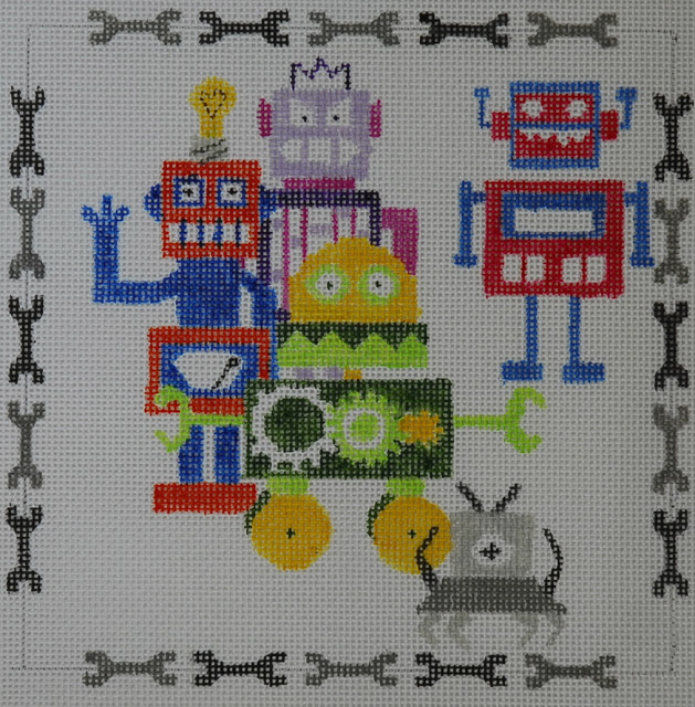 click here to view larger image of Robot Greetings (hand painted canvases)
