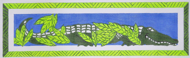 click here to view larger image of Lizard w/Laurels (hand painted canvases)