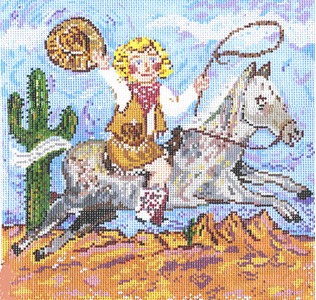 click here to view larger image of Ride Em Cowgirl (hand painted canvases)