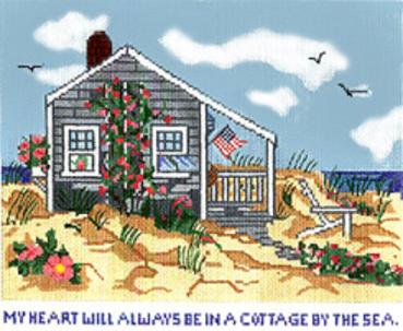 click here to view larger image of Cottage By The Sea - 18ct (hand painted canvases)