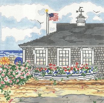 click here to view larger image of Cottage With Boat (hand painted canvases)