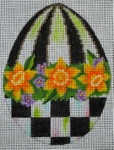 click here to view larger image of Black and White Egg - Jonquil (hand painted canvases)