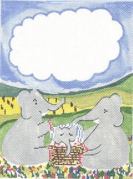 click here to view larger image of Elephant Birth Announcement (hand painted canvases)