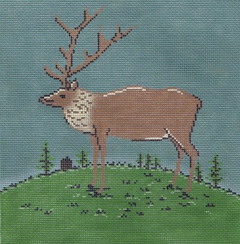 click here to view larger image of Folk Elk (hand painted canvases)