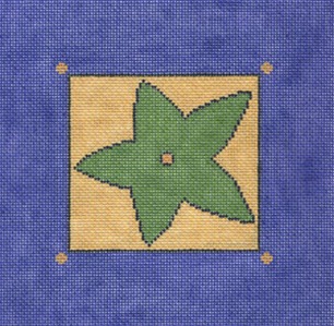 click here to view larger image of Green Star (hand painted canvases)