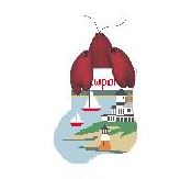 click here to view larger image of Newport RI With Lobster Mini Sock (hand painted canvases)