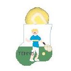 click here to view larger image of Tennis Boy With Ball Mini Sock (hand painted canvases)