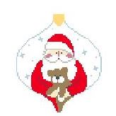 click here to view larger image of Santa With Teddy Bauble (hand painted canvases)