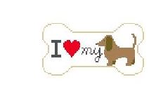 click here to view larger image of I Love My Dachshund (hand painted canvases)