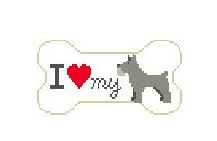 click here to view larger image of I Love My Schnauzer (hand painted canvases)