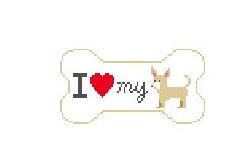 click here to view larger image of I Love My Chihuahua (hand painted canvases)