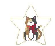 click here to view larger image of Calico Cat Star (hand painted canvases)
