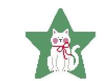 click here to view larger image of White Cat Star (hand painted canvases)